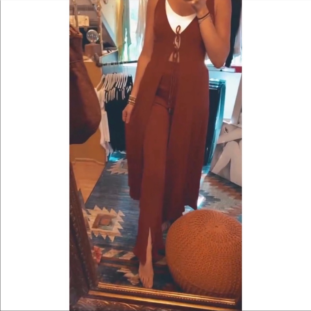 Rust Slit Ankle Pants - Picture 6 of 6